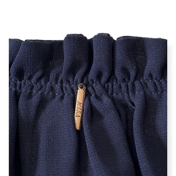 MISA Los Angeles Navy Ruffle Ximena Dress, Size - Picture 9 of 15